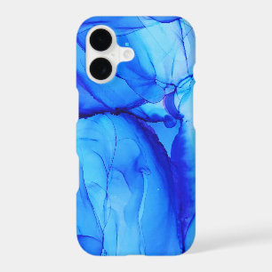 Abstract Blue Indigo Unique Art Swirls