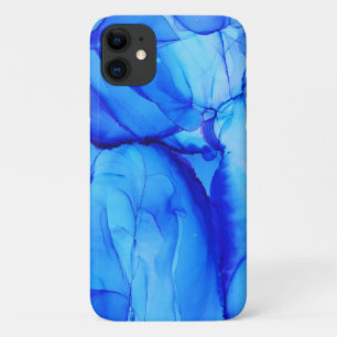 Abstract Blue Indigo Unique Art Swirls iPhone 11 Case