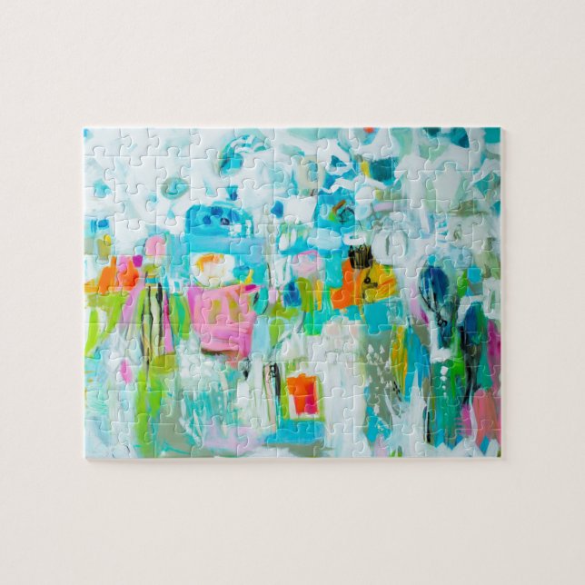 Abstract Blue Jigsaw Puzzle (Horizontal)