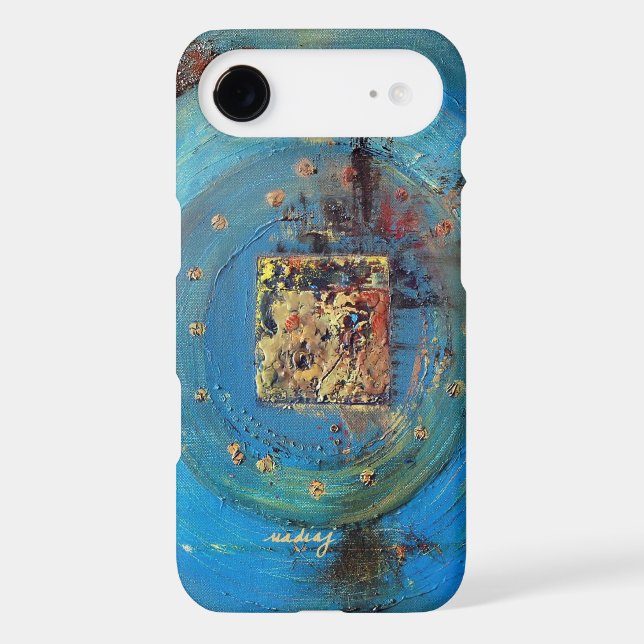 Abstract Blue Ka'aba Art Phone Case (Back)