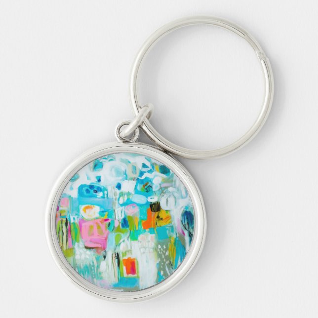 Abstract Blue Key Ring (Front)