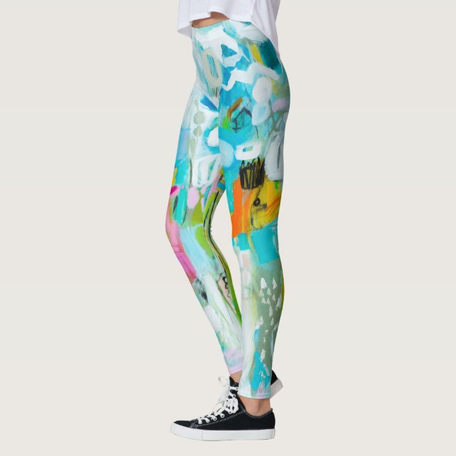 Abstract Blue Leggings (Left)
