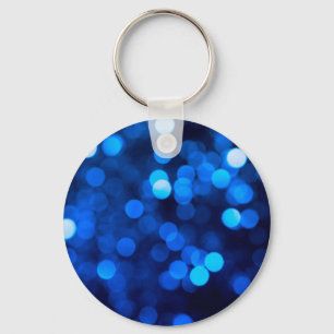 Abstract blue light dots key ring