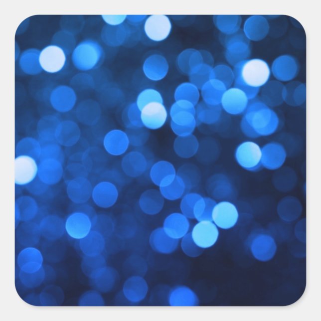 Abstract blue light dots square sticker (Front)