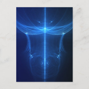 Abstract Blue Light Wave Postcard