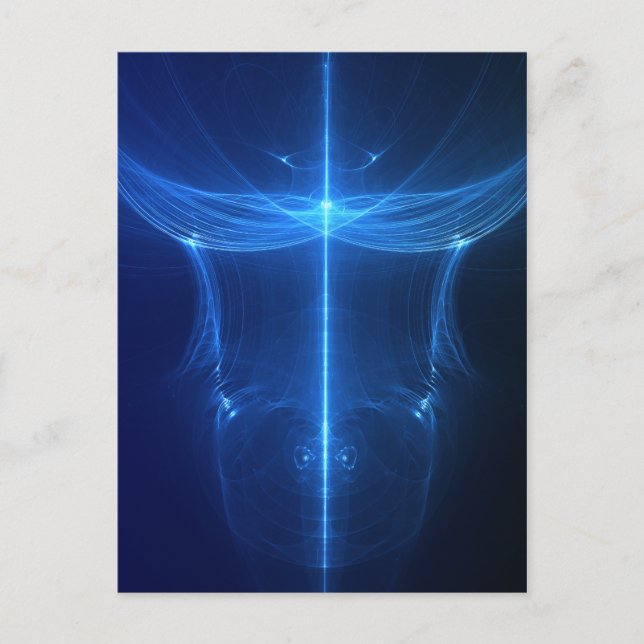 Abstract Blue Light Wave Postcard (Front)