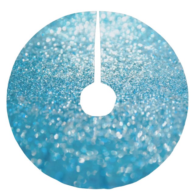 Abstract blue lights, artistic background. brushed polyester tree skirt (Front)