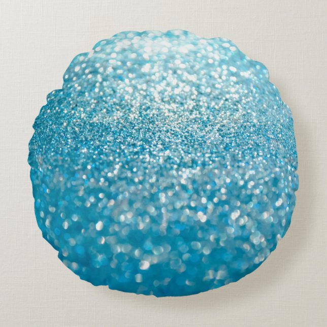 Abstract blue lights, artistic background. round cushion (Front)