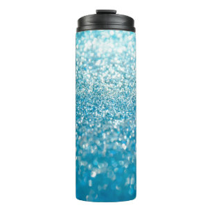 Abstract blue lights, artistic background. thermal tumbler