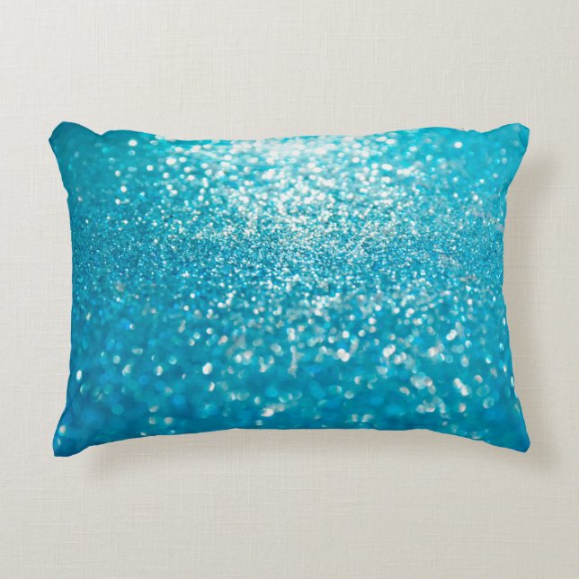 Abstract blue lights on background decorative cushion (Front)