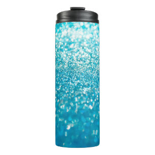 Abstract blue lights on background thermal tumbler