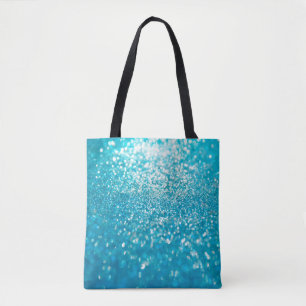 Abstract blue lights on background tote bag