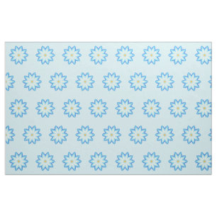 Abstract Blue Lotus Flower Painting Custom Fabric