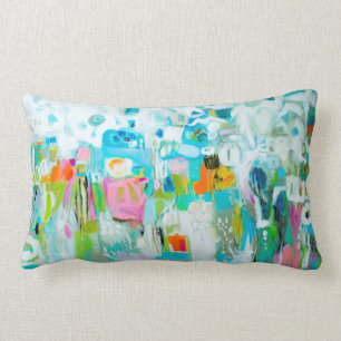 Abstract Blue Lumbar Cushion