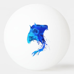 Abstract Blue Manta Ray Ping Pong Ball