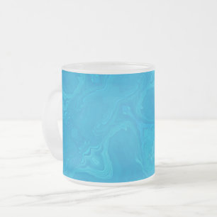 Abstract Blue Marble Personalised HP Lap Frosted Glass Coffee Mug