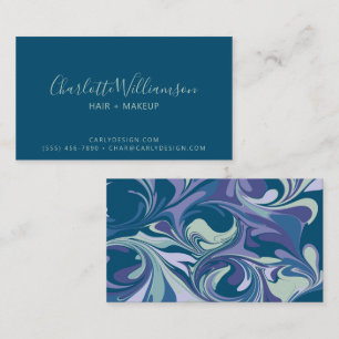 Abstract Blue Marble Swirl Stylish Trendy Business Card