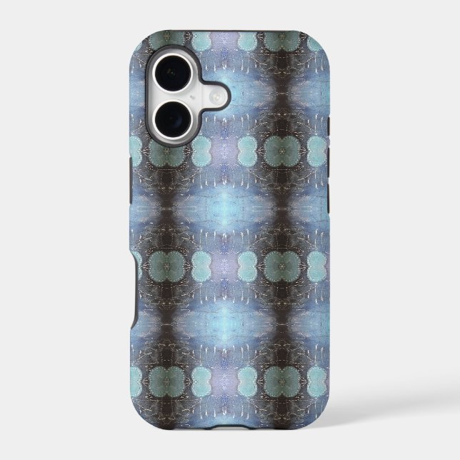 Abstract Blue Mixed Media Style Seamless Pattern (Back)
