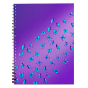Abstract Blue Moonbeams and Butterflies Notebook