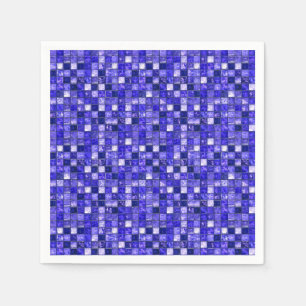 Abstract Blue Mosaic Design With Glowing Textures Napkin