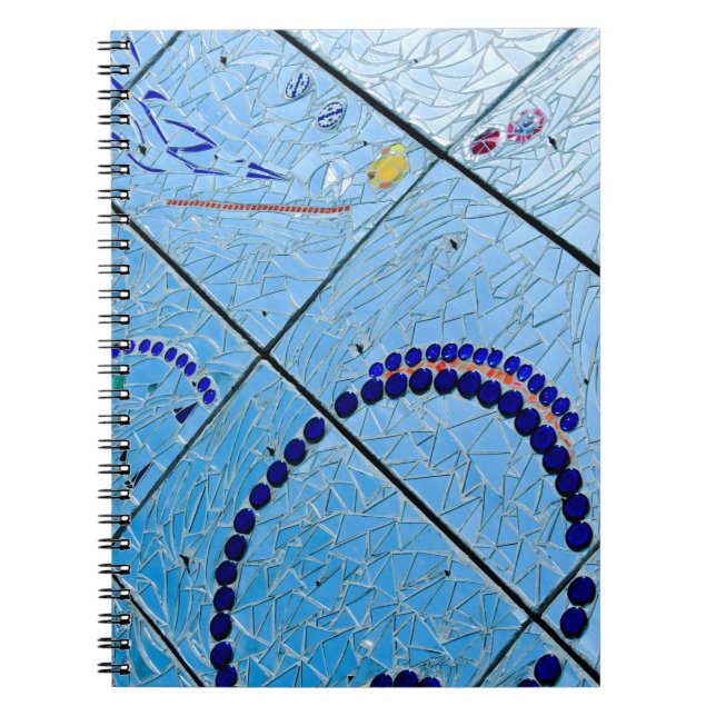 Abstract Blue Mosaic Notebook (Front)