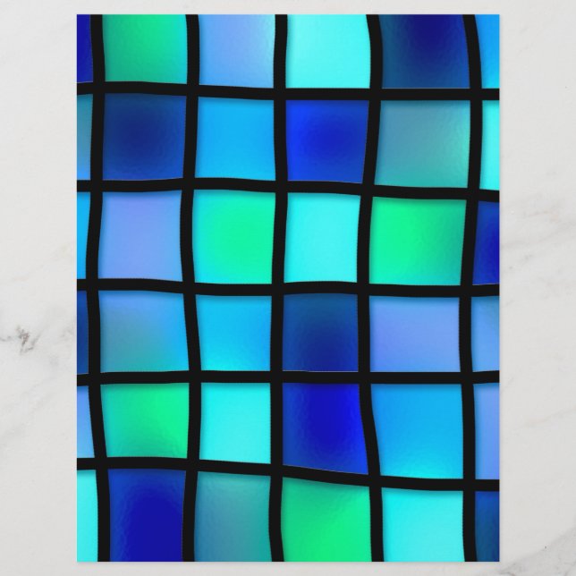 Abstract Blue Mosaic Tile (Front)