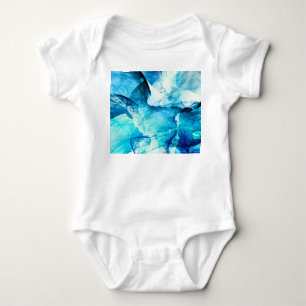 Abstract blue motion: fractal composition. baby bodysuit