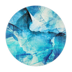 Abstract blue motion: fractal composition. cutting board