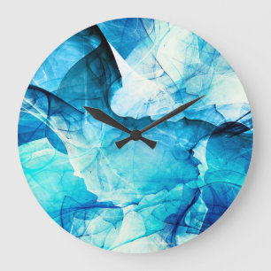 Abstract blue motion: fractal composition. large clock