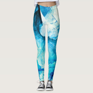 Abstract blue motion: fractal composition. leggings