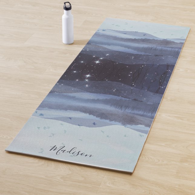 Abstract Blue Mountains Stars Personalised  Yoga Mat (In Situ)
