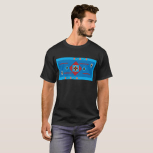 Abstract Blue on Black Shirt