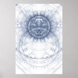 Abstract blue on white theme poster