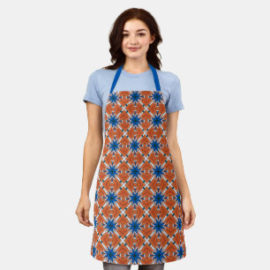 Abstract Blue Orange Graphic Pattern Apron