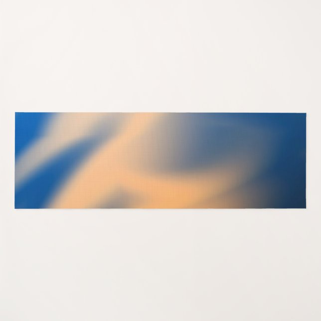 Abstract Blue Orange Shadows Yoga Mat (Front (Horizontal))