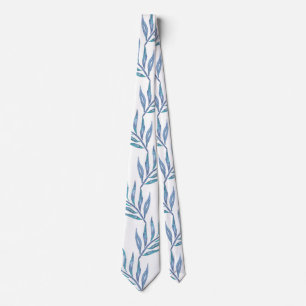 Abstract blue palm leaves tie