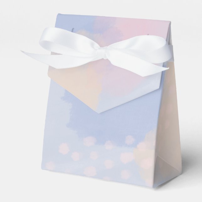 Abstract Blue Pastel Modern Art Favour Box (Front Side)