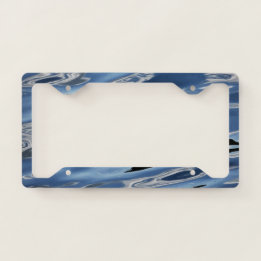 Abstract blue pattern licence plate frame