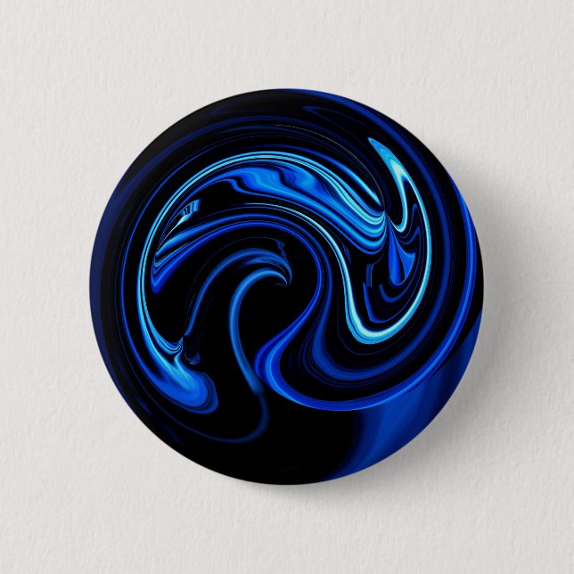 Abstract Blue Peacock 6 Cm Round Badge (Front)