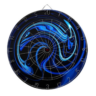 Abstract Blue Peacock Dartboard