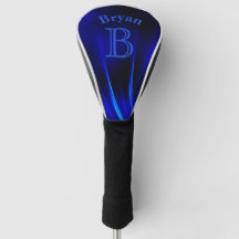 Abstract Blue Personalised Golf Head Cover