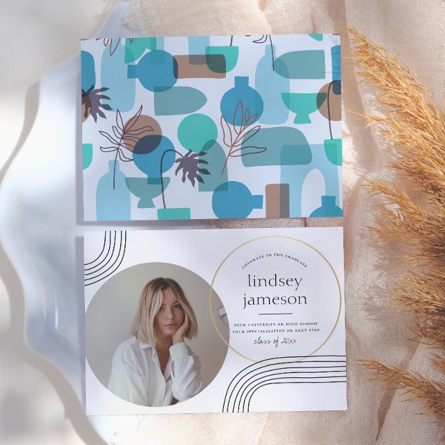 Abstract | Blue Photo Graduation Announcement (Creator Uploaded)