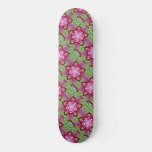 ABSTRACT BLUE PINK PURPLE STARS SKATEBOARD