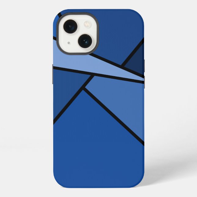 Abstract Blue Polygons Battery Case (Back)