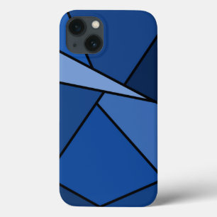 Abstract Blue Polygons Battery Case