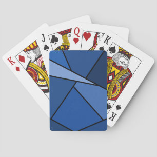 Abstract Blue Polygons Playing Cards