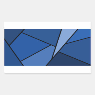 Abstract Blue Polygons Rectangular Sticker