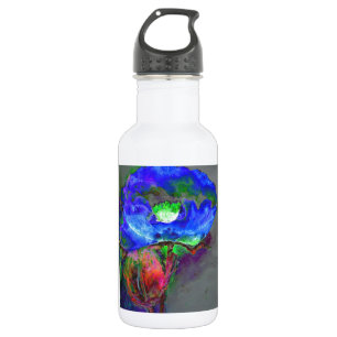 Abstract blue poppy abstract flower floral 532 ml water bottle