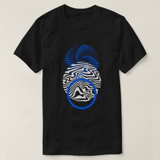Abstract Blue Portal Vortex T-Shirt (Design Front)
