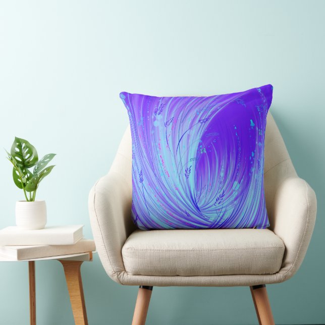 Abstract Blue Purple Enchanted Garden  Cushion (Chair)